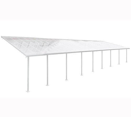 Canopia by Palram Terrassenüberdachung Alu Feria 4X14.57 Polycarbonat Hohlkammerplatten Pergola 1457 x 385 cm Weiss zur Überdachung ihrer Terrasse