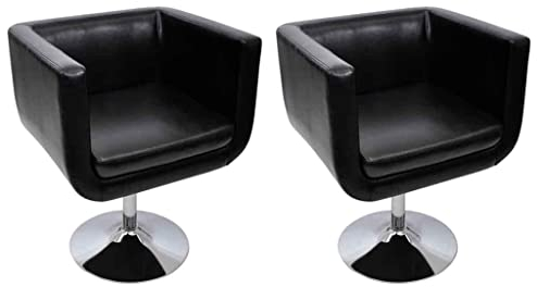 vidaXL 2 x Lounge Sessel Drehstuhl Cocktailsessel Schwarz