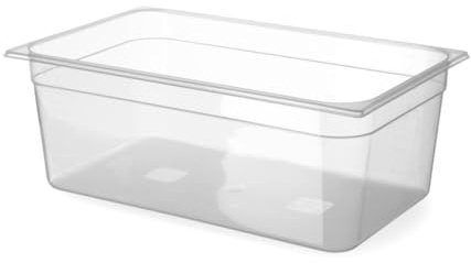 HENDI Gastronormbehälter, mit Skalierung, geeignet für Chafing Dishes, Bain-marie, Gefrierschränke, temperaturbeständig von -40° bis 80°C, 18L, GN 1/1, 530x325(H) 150mm, Polypropylen, Transparent