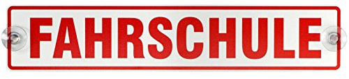 Schild, Autoschild Fahrschule mit Saugnapf, 1,5mm wetterfestes Material 400 x 80 mm