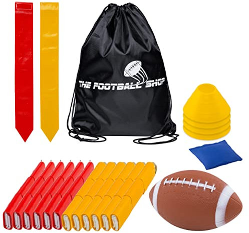 Fußball Kicking Halter – Gepolsterte Schienbein Schutz Kick Off fußball Stand Tee – Pro Style Praxis Field Goal halten Ständer – extrem stabil und zusammenklappbar für einfachen Transport, Rot Gelb