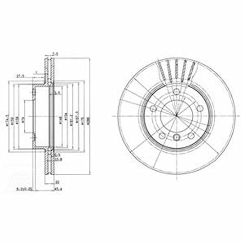 DELPHI BG2623C 2x Bremsscheiben Vorne Ø286mm Belüftet für BMW 3 Limousine (E46) 34111160674 34116766239 34111165455