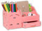 Multi-function Pot à crayons, Crayon créatif organisateur étudiant mignon papeterie titulaire bureau organisateur bureau stylo coupe crayon-chat rose 22x11x12cm(9x4x5inch)
