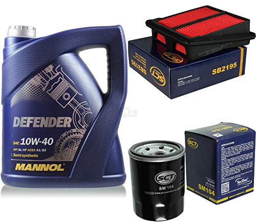 Filter Set Inspektionspaket 5 Liter MANNOL Motoröl Defender 10W-40 API SL/CF SCT Germany Luftfilter Ölfilter