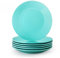 LOVECASA Serie Sweet Juego de 6 Platos Llanos, Vajilla de Porcelana. 26.5cm Platos Redondos. Se Puede Usar en Lavavajillas, Azul Claro