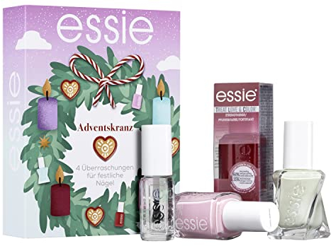 essie Adventskranz für Nagellack Liebhaber, Nagellack-Überraschungen für jeden Advent, Für eine festliche Maniküre und Nagelpflege, 4 Artikel