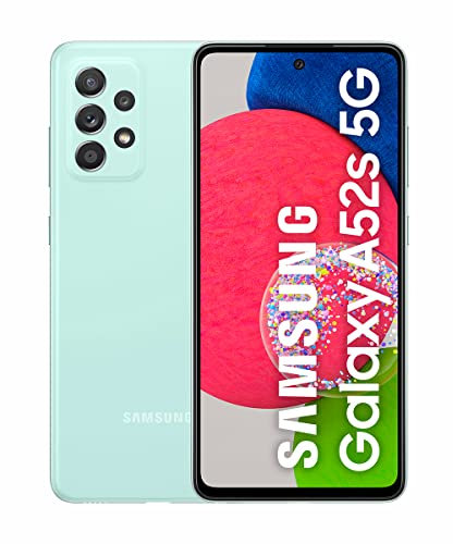 SAMSUNG Galaxy A52S 5G (128 Go) Chipset Vert 2022 - Téléphone Mobile avec écran de 6,5 '', Smartphone Android avec 6 Go de RAM, mémoire Extensible, Batterie de 4500 mAh et Charge Rapide (Version ES)