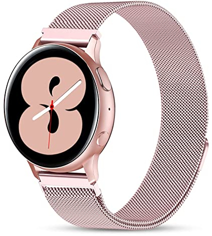 Issinlky Bracelet Métal pour Samsung Galaxy Watch Active 2, 20mm Acier Inoxydable Compatible avec Galaxy Watch 7/FE/6/5/4 40mm 44mm/6 Classic/4 Classic/5 Pro/3 41mm/42mm