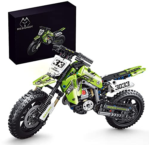 Mesiondy Kit de bloques de construcción de juguete para motocicleta, juegos de ladrillos de tallo, juguetes para niños y adultos, construir una motocicleta modelo, (476 piezas)