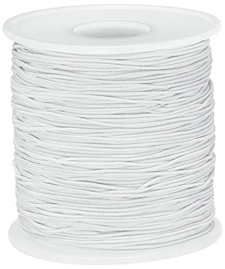 sourcing map Elastic Cord Stretchy String 0.8mm 109 Yards White for Crafts, Jewelry Making, Bracelets, Necklaces, Beading
