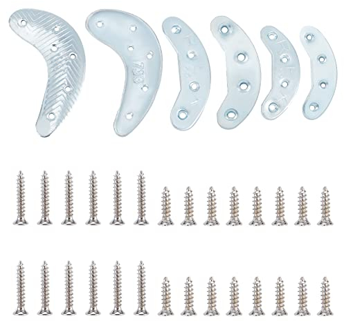 AHANDMAKER 3 paia di piastre per tallone in metallo, piastre di ricambio per tallone con chiodi a vite, suola luna crescente tallone, cuscinetti di riparazione per scarpe e stivali