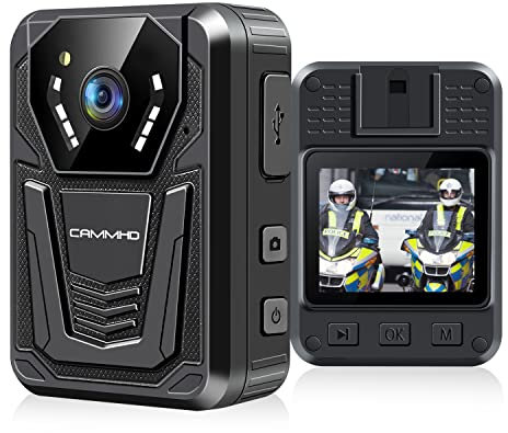 CAMMHD 4K Ultra HD Body Cameras with Audio and Video IP68 Waterproof 3400mAh 12-14 Hours Infrared Night Vision 2.0 Display, Easy to Operate Body Worn Camera for Law Enforcement(with 128G TF Card)