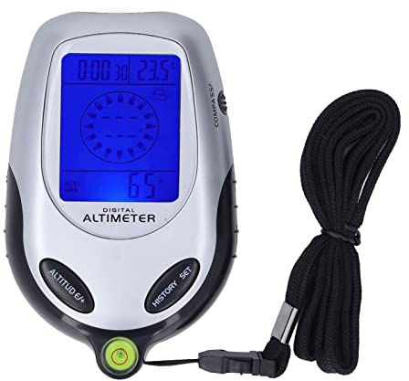 Mini-Multifunktions-Barometer-Höhenmesser, 6-in-1-Elektronik-Digital-Multifunktions-LCD-Höhenmesser-Barometer-Thermometer, Höhenmesser-Kompass-Wetterthermometer-Barometertester