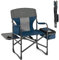 COSTWAY Chaise de Camping Pliante avec Table Latérale et Sac Isotherme Charge 180KG, Chaise de Réalisateur avec Sac de Rangement et Sangle Portable pour Pêche Barbecue Pique-Nique (Bleu)