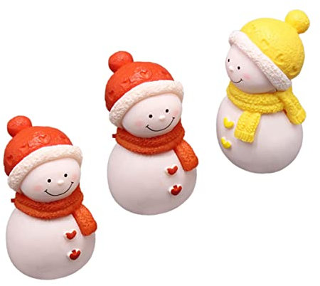 HOMSFOU 3st Schneemann Mit Hut Weihnachts-Mini-Ornament Partygeschenke Für Den Winterurlaub Schreibtischaufsatz Kleine Weihnachtsfiguren Miniatur-weihnachtsfigur Ornamente Puppe PVC