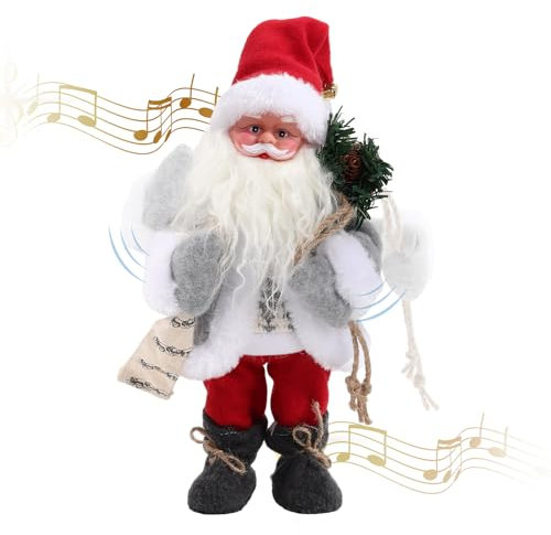 Gfilay Singing Christmas Music Animated Santa Claus Figure, Electric Santa Claus Indoor Home Singing Dancing Santa