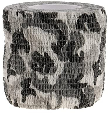 Outdoor Camouflage Elastisches Camouflageband 5 cm x 4,5 m, Schneetarnung, 4,5 m x 5 cm