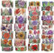 Blumen Washi Tape Set, 34 Rollen Floral Tapes für Journaling Supplies, 25mm und 15mm Flower Breites Dekoband für Bastelarbeiten, Geschenkverpackungen (Rose, Sonnenblume, Lavendel)
