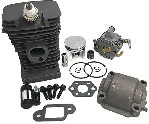 Kit de bujías de carburador de pistón de cilindro de 38mm Compatible con piezas de tornillos de perno de motosierra Stihl 018 MS180 MS 180