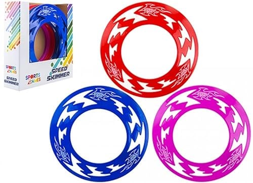 Assorted Color Super Light Speed Skimmer - 25.4cm, 1 Piece (3 Assorted Colors: Blue, Pink, Red) Laser Cut Outdoor Flying Ring, Fast Beach & Garden Fun Toy