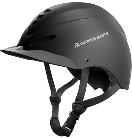 OutdoorMaster Equestrian Helmet, Horse Riding Helmet with Sun Visor and Excellent Ventilation, Adjustable Safe Helmet for Men, Women & Youth