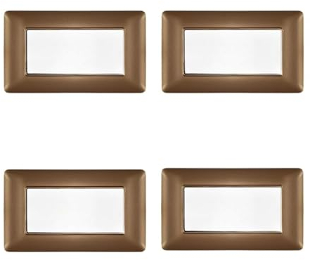 BRATEK 4 Lichtschalterplatten kompatibel mit Bticino Matix, 3 Modul Matix Platte kompatibel, Matix Platten für elektrische Schalter (Bronze)