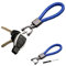 deemars Porte-clés de Voiture en Cuir Véritable, Porte-clés de Voiture Avec 360 Degrés Rotatif D-ring et Tournevis, Bracelet Tissé Corde Tressée Porte-clés Universel pour Homme et Femme (Bleu)