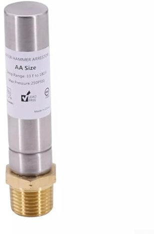 Straight Water Hammer Arrestor For Washing Machine, 1/2 NPT Kitchen Stainless Steel Arrestor, Reduce Laundry Washer Knock Noise, Water Hammer Eliminator