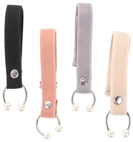 COSMEVIVI 8pezzi Cinturini Elastici Per Scarpe Cinturini Anti-allentamento Per Tacchi Grigio Beige Rosa e Usare Staccabili Per Pulizia e Sostituzione