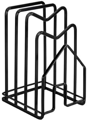 MeYuxg Chopping Board Holder Cutting Board Organiser Pot Pan Lid Roak Display Stand Thin Bakeware Baking Tray Kitchen Countertop Cupboards Cabinet Heavy Duty Metal-Black