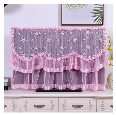 MZSKLW TV Cover Turn On The TV Without Removing The Cover Dust Cover Full Frame TV Cover Television Cover(Pink,40 inches)