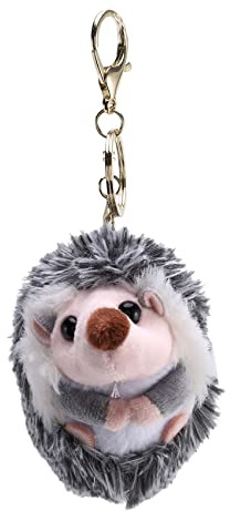 Fangxuee Netter Igel PlüSch SchlüSsel Bund Handy AnhäNger SchlüSsel Ring Igel Pompon Ring AnhäNger PlüSchtier Anime Pelz Geschenke