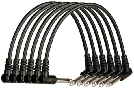 Oshhni Guitar Cable Line 1/4 Instrument Audio Guitar Links for Loudspeaker Systems Effect Pedal Plate, 6Pcs