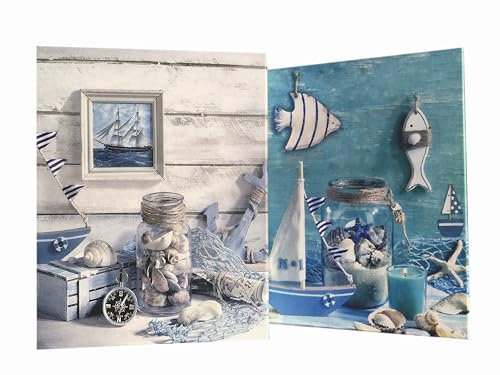 Album Fotografico Adesivo Photo Album Tema Mare con 40 Pagine Adesive + Scatola