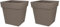 EDA - Pot de Fleur Carré Toscane 50 cm - Volume 87 L - 49,5 x 49,5 x H.52,5 cm - Taupe (Lot de 2)