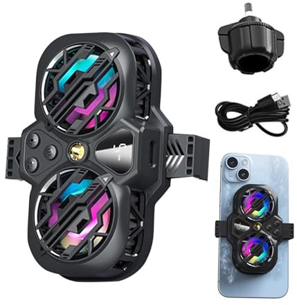 FunCooler 3 Pro Mobile Phone Cooler Fan Fast Cooling / Function as Phone Stand / Physical / 3 Speed Cooling Performance Quiet for Live Streaming with RGB Lights