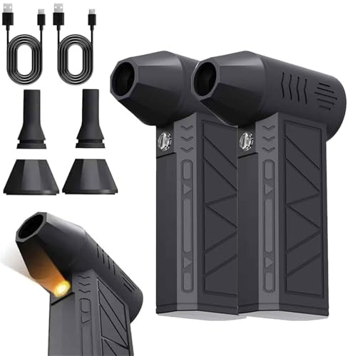 Izbdcy Electric Air Duster - 110000rpm Super Power Cordless Air Duster,3-Gear Adjustable Mini Blower with Fast Charging for Pc,Keyboard,Car,Outdoors,Home (2Pcs)