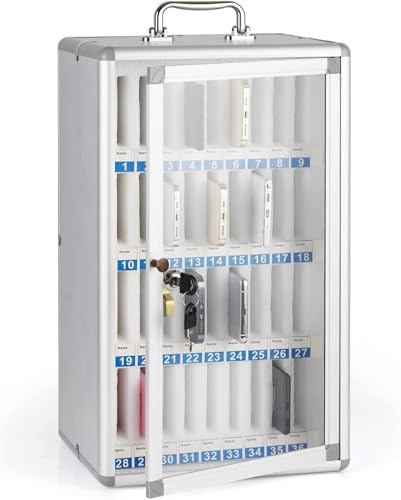 Telefonspind mit Schlüssel, Handy-Aufbewahrungsbox, Wandmontage, abschließbar, Aluminium, Schrank-Organizer für Klassenzimmer, Büro, Prüfung, Fabrik