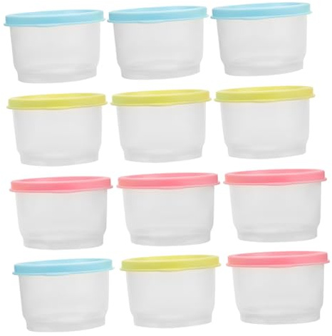 FUNNETOYU 12stücke Teiliges Babybrei Mikrowellenfeste Lebensmittelechte Mini-aufbewahrungsboxen Auslaufsicher Gefrierfach Spülmaschinengeeignet Für Babynahrung