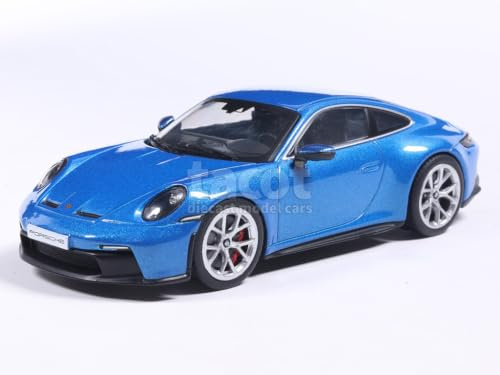 Solido Porsche 911 (992) GT3 Touring 2023 - Die-Cast Modellauto, Fensterkarton mit Kunststoffsockel, Sammlermodell Sportcoupé, South Sea blau metallic, 1:43