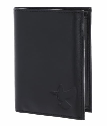 Oxmox Leder Geldbörse Leather RFID Protect Kombibörse Freedom Pigeon Embossed Black schwarz