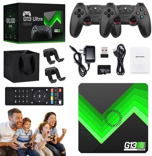 Ruileyou 2026 Upgrade Retrowave G13 Ultra, G13 Ultra Konsole, Verbesserter Controller, 4K HD 60 Bilder pro Sekunde, Plug and Play Video Game Console, Geeignet für Partys und Familien (64G)