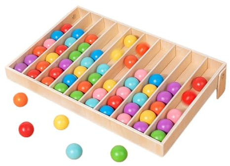 Générique Sortieren von Farben der Kugeln | wissenschaftliches Gesellschaftsspiel aus Holz, Spielzeug zum Sortieren und Zählen der Farben – für Schule zu Hause, Unterstützung der Schule, Reisen