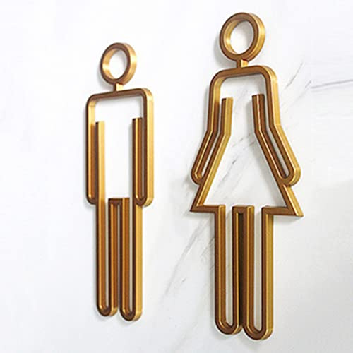 Toilet Door Sign, WC Toilet Sign For Door Multicolor 22 cm(Gold)