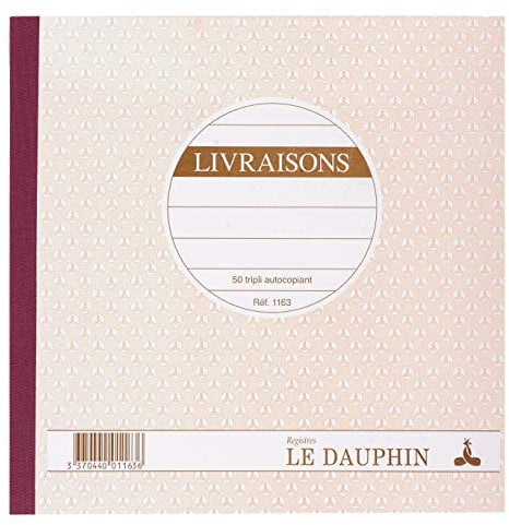Le Dauphin Carnet de bons de livraison 21 x 21 x 1,50 cm Avoine