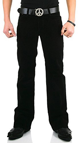 Comycom Herren Bootcut Cordhose Star schwarz 29/36