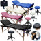 Beltom® Mobile Massagetisch Massageliege Massagebank 3 zonen klappbar + Kosmetik hocker - Schwarz