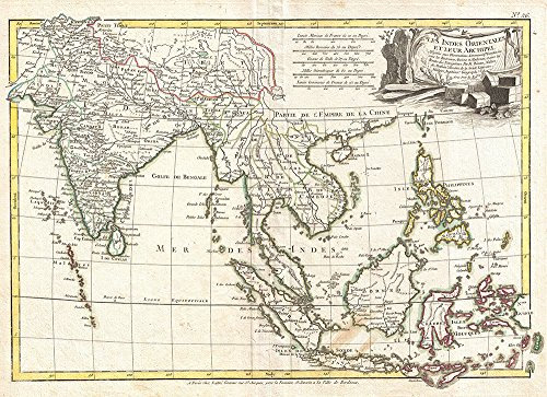 Southeast Asia The East Indies India Map Bonne 1770 - Small - Semi Gloss Print