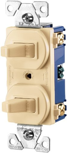 Eaton 275V 15-Amp 120/277-volt Commercial Grade Combination Single Pole Toggle Switch and 3-Way Switch, Ivory