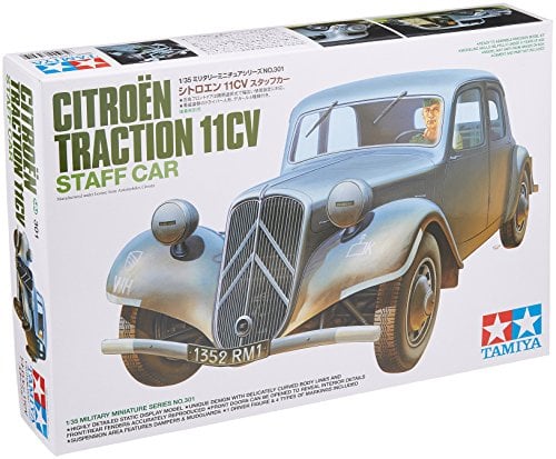 Tamiya 300035301-1:35 WWII Fr Citroen Traction Dienstwagen, originalgetreue Nachbildung, Plastik Bausatz, Basteln, Modellbausatz, Zusammenbauen, unlackiert, Silber